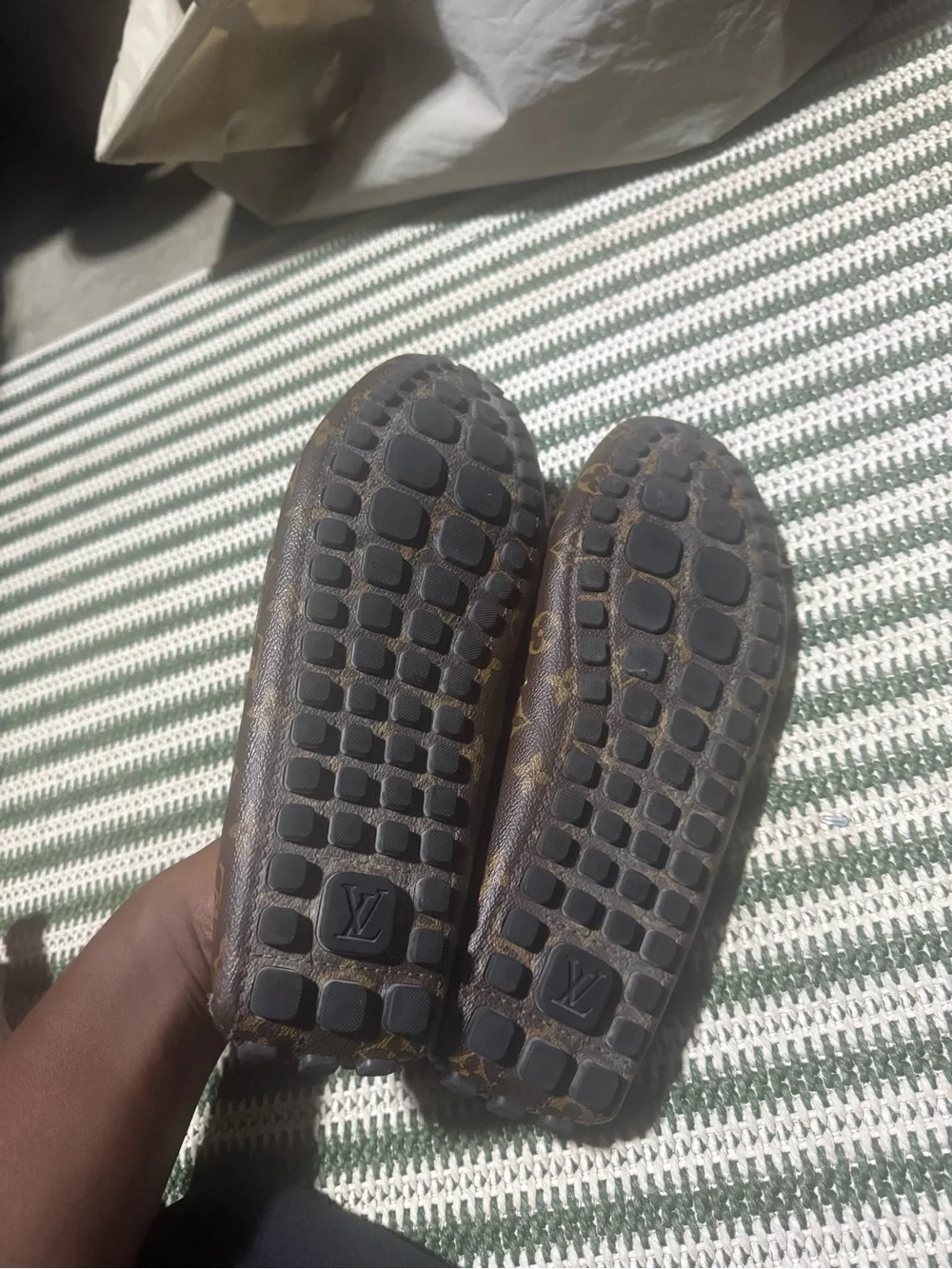 Louis Vuitton Dark Brown Monogram Leather Driving Loafers